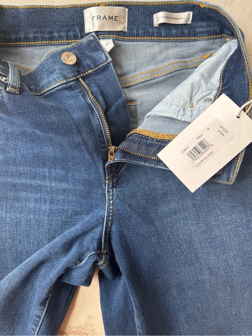 Frame Le Slim Palazzo Wide-Leg High-Rise Women’s Blue Jeans size 26 - Picture 9 of 16
